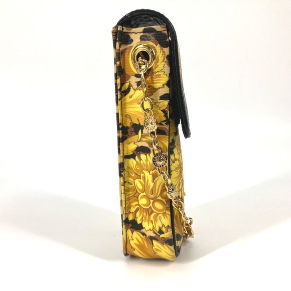 Versace Pochette bag vintage Chain mobile case Shoulder Bag yellow Black - Picture 4 of 10